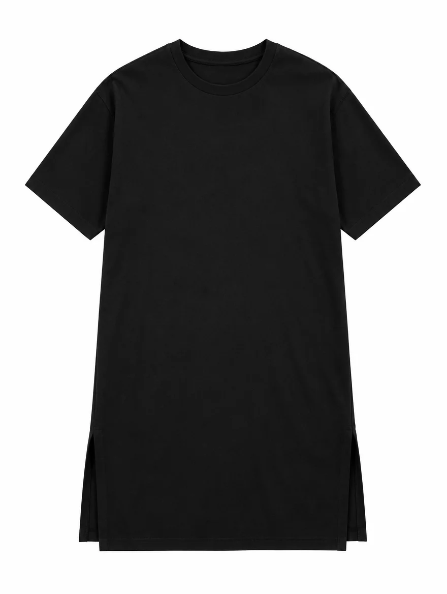 Tee Long Split Noir